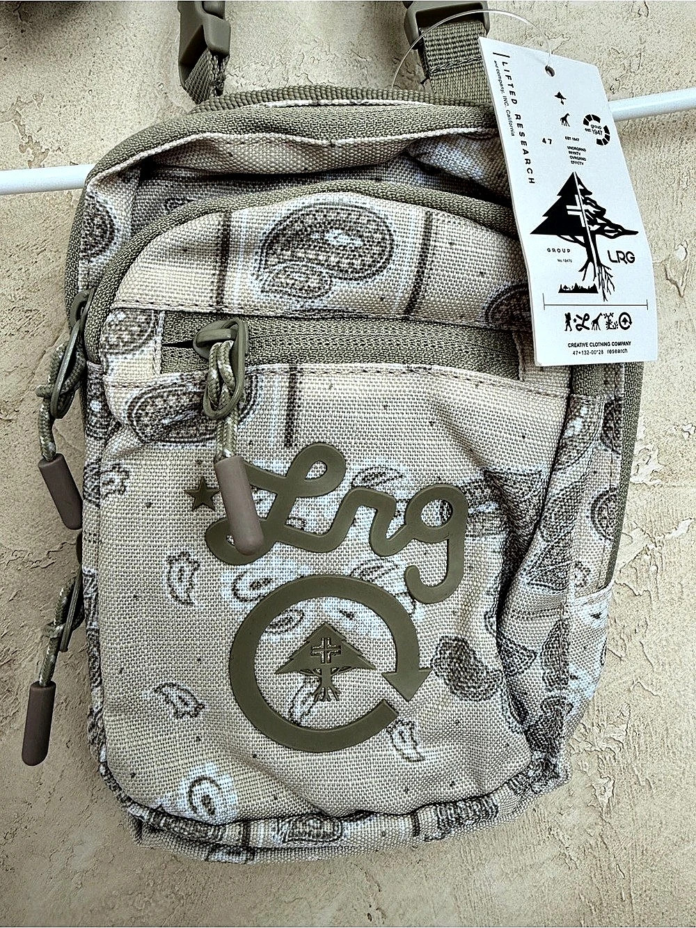 LRG Repeat Crossbody Paisley Crossbody Bag in Tan NWT